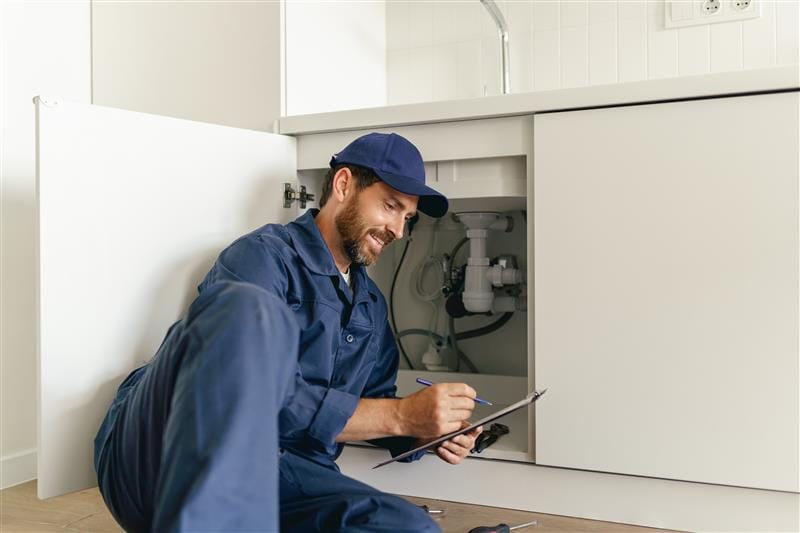 Residential plumber providing service in a Laguna Beach home